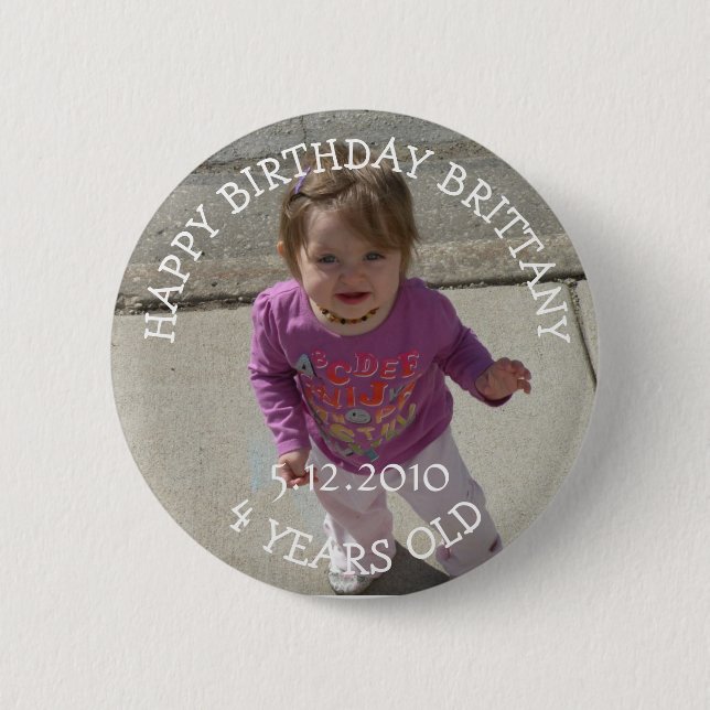 Personalised Birthday Girl Button (Front)