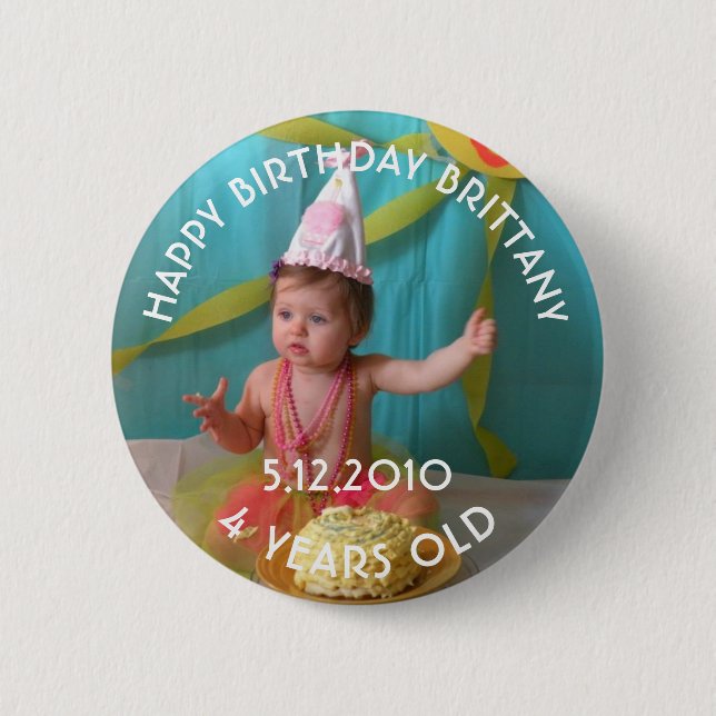 Personalised Birthday Girl Button (Front)