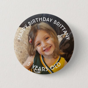 Personalised Birthday Girl Button