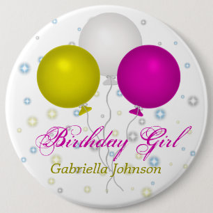 Personalised: Birthday Girl Button