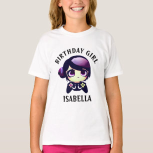 Personalised Birthday Girl Gaming Anime Girl Gamer T-Shirt