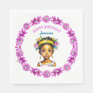Personalised Birthday Girl Princess of Colour Napkin