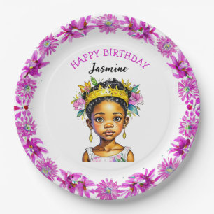 Personalised Birthday Girl Princess of Colour Paper Plate