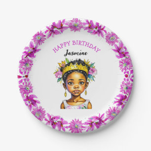 Personalised Birthday Girl Princess of Colour Paper Plate