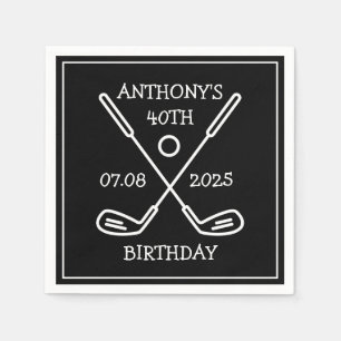 Personalised Birthday Golfer 40th happy Dad Par Napkin