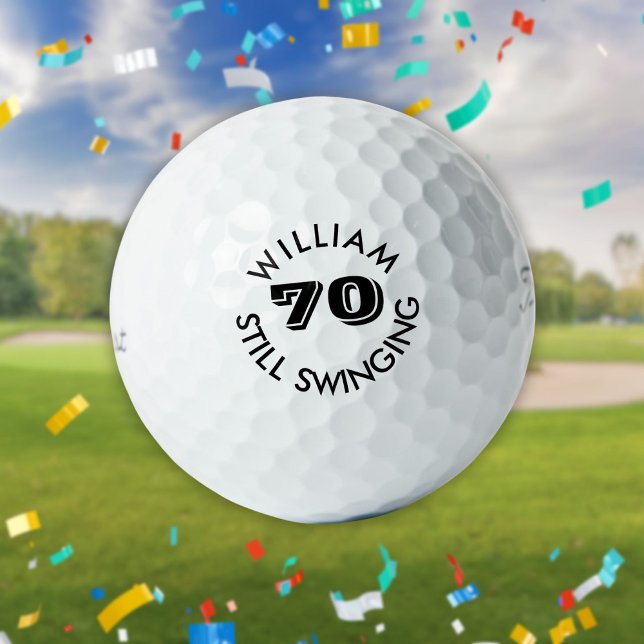 Personalised Birthday Golfer Still Swinging Golf Balls (Personalized Birthday Golfer Still Swinging Golf Balls)