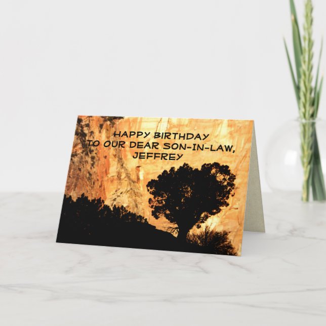 Personalised Birthday Greeting Card, Son-In-Law Card (Front)