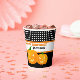 Personalised Birthday Halloween  Paper Cups