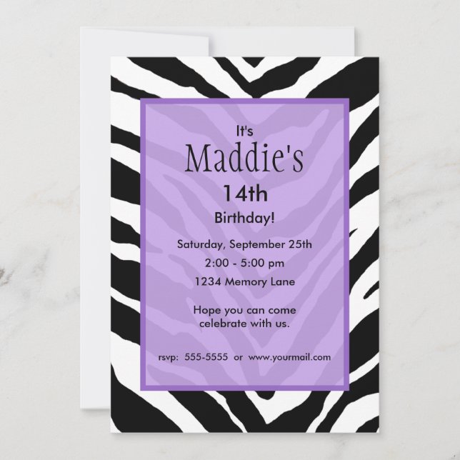 Personalised Birthday Invitation (Front)