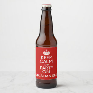 Personalised Birthday Keep Calm And Party On Beer Bottle Label