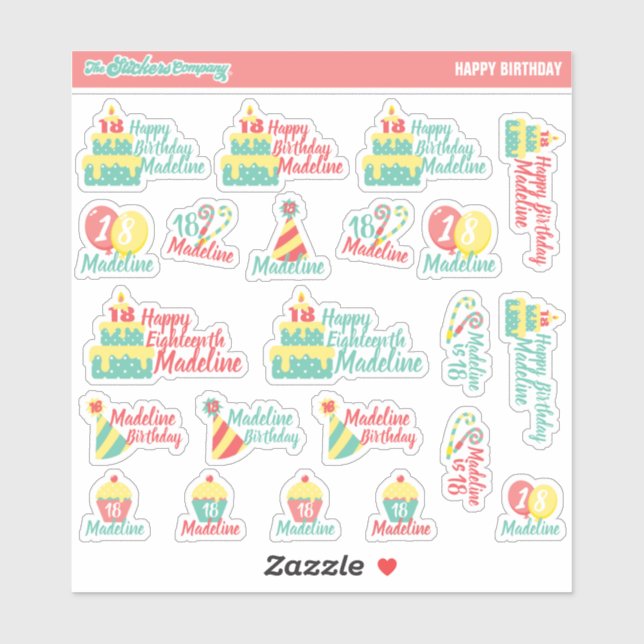 Personalised Birthday Labels | Custom Stickers (Sheet)