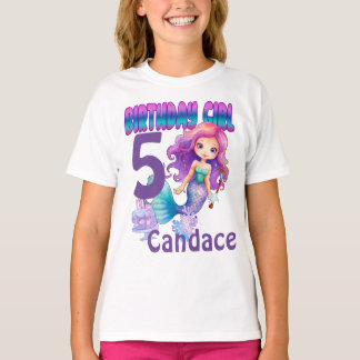 Personalised Birthday Mermaid shirt - Add Name and