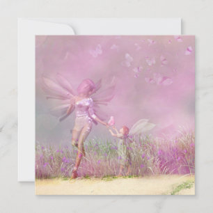 Personalised Birthday Modern Girly Pink Fairies