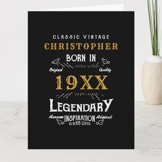 Personalised Birthday Monogram Legendary Father Card (Front)