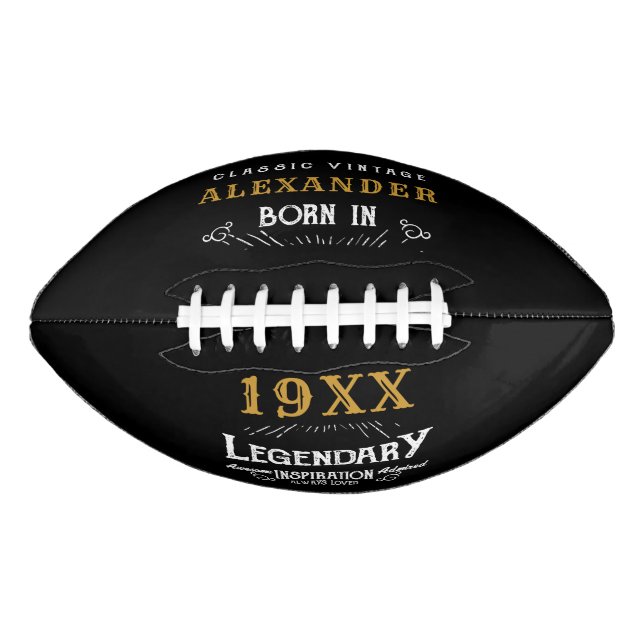 Personalised Birthday Monogram Legendary Father Football (Front)