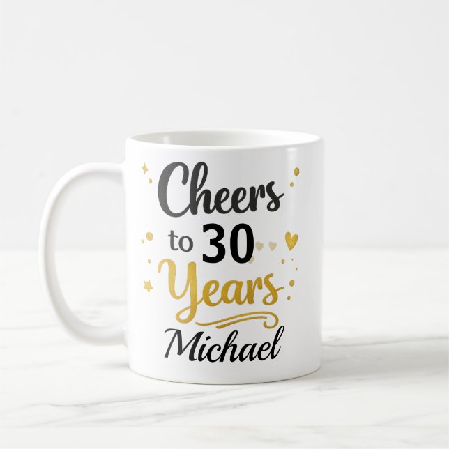 Personalised Birthday Mug Cheers To Years Gift (Left)