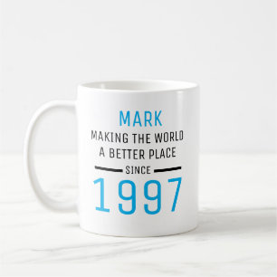Personalised Birthday Mug with name and year,