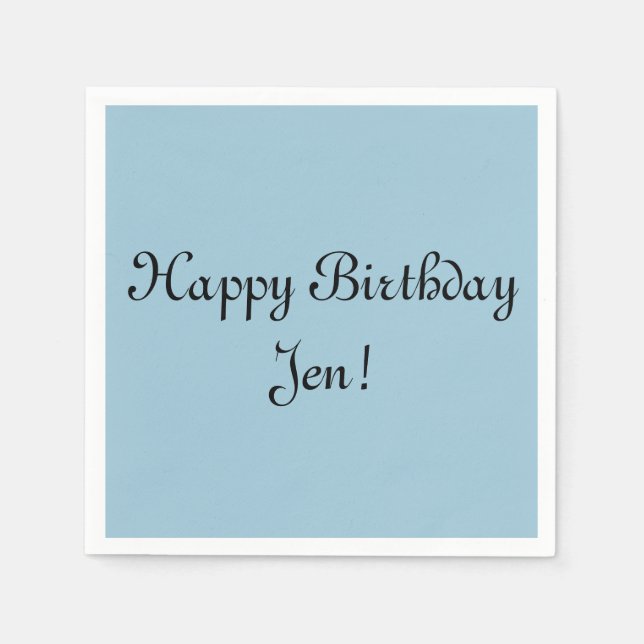 Personalised Birthday Napkins - Any colour and fon (Front)