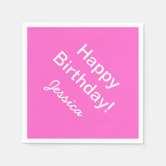 Personalised birthday napkins in custom colours (Front)