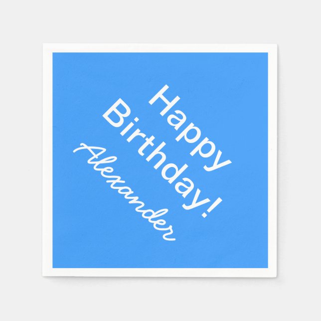 Personalised birthday napkins in custom colours (Front)