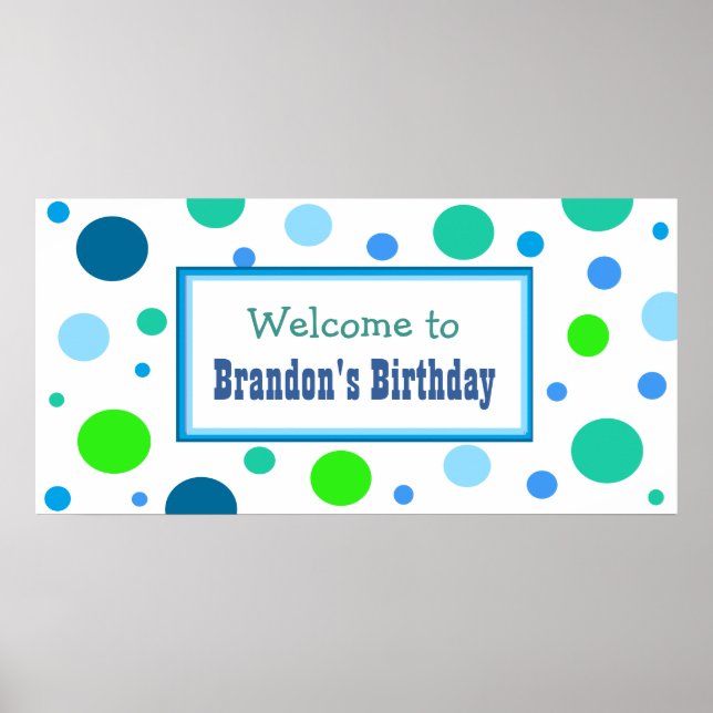 Personalised Birthday Party Banner for Boy Poster (Front)