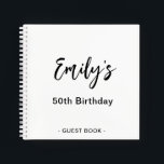 Personalised Birthday Party Guest Book Black White<br><div class="desc">Personalise this stylish Birthday party guest book. Simply add your custom name in handwriting script on the front. Add your custom name and date on the back of the book. A unique gift for yourself,  friends and family.</div>