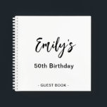 Personalised Birthday Party Guest Book Black White<br><div class="desc">Personalise this stylish Birthday party guest book. Simply add your custom name in handwriting script on the front. Add your custom name and date on the back of the book. A unique gift for yourself,  friends and family.</div>