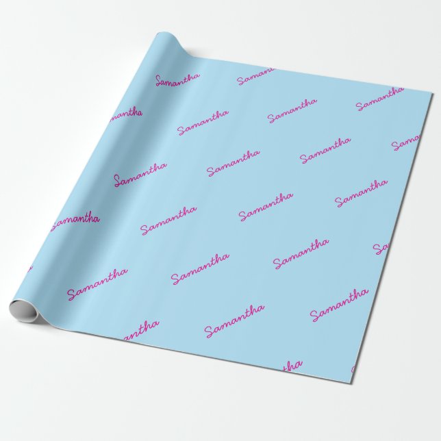 Personalised Birthday Party Name Wrapping Paper (Unrolled)