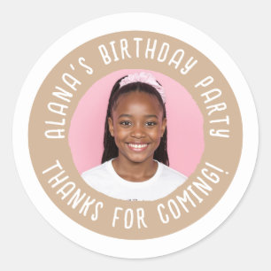 Personalised Birthday Party Thank You Favour  Classic Round Sticker