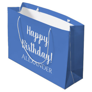 Personalised Birthday Pastel Blue Party Favour Large Gift Bag