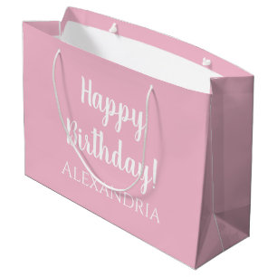 Personalised Birthday Pastel Pink Party Favour Large Gift Bag