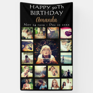 Personalised birthday photo collage banner