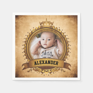 Personalised Birthday Photo Vintage Retro Napkin