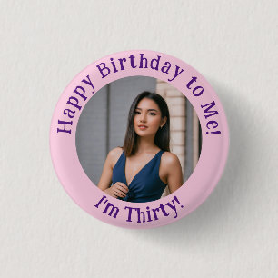 Personalised Birthday Photo, Your Picture Badge