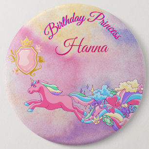Personalised Birthday Princess Button