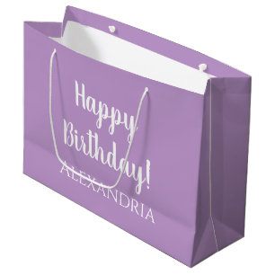 Personalised Birthday Purple Lilac Party Favour Large Gift Bag