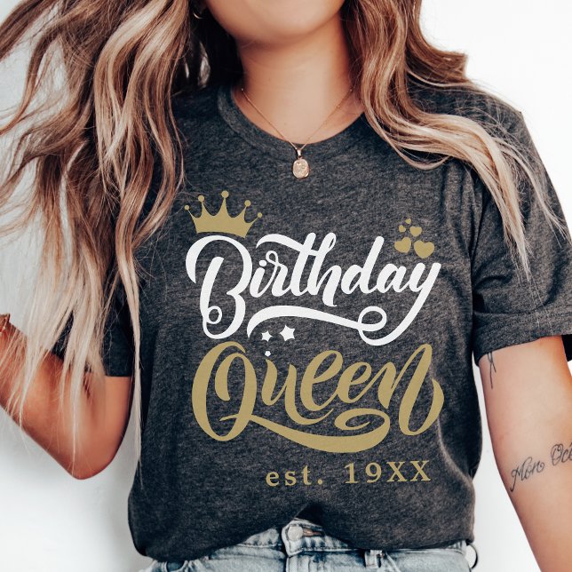 Personalised Birthday Queen Custom Matching Party T-Shirt (Creator Uploaded)