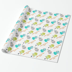 Personalised Birthday Robot Wrapping Paper