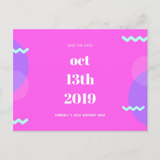 Personalised - Birthday Save the Date Postcard (Front)