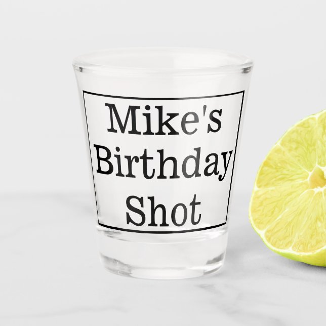 Personalised Birthday Shot Glass Add Name (Front)