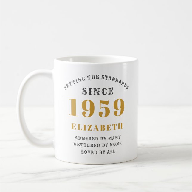 Personalised Birthday Standards 1959 Add Your Name Coffee Mug (Left)