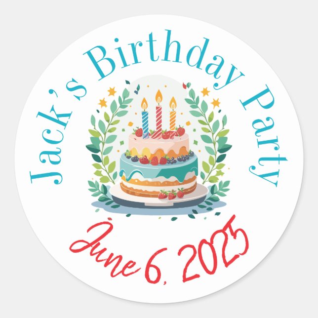Personalised birthday stickers  (Front)