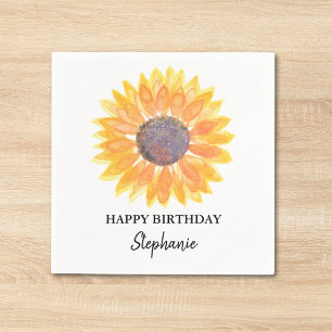 Personalised Birthday Sunflower  Napkin
