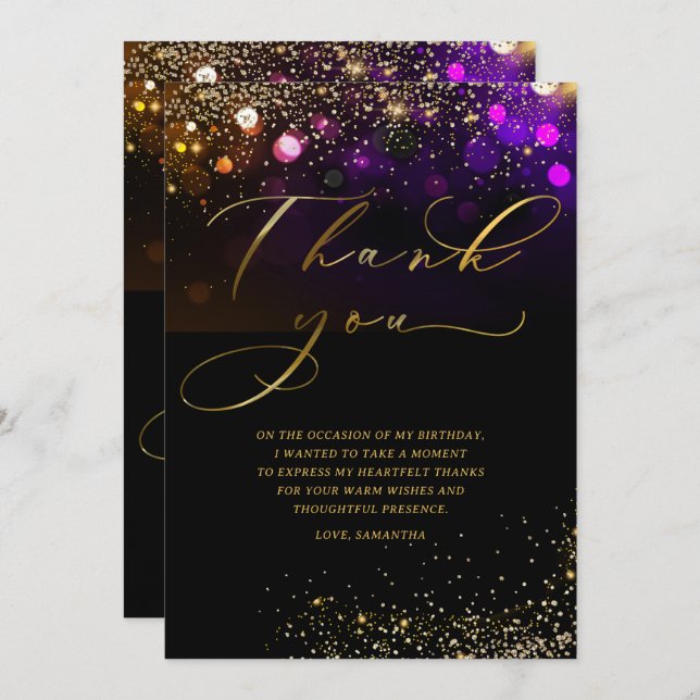 Personalised  Birthday Thank You Cards for Adults (Front/Back)
