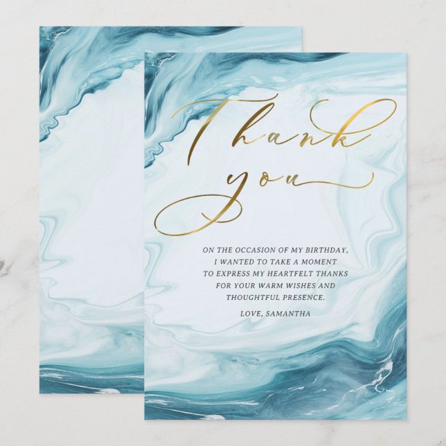 Personalised  Birthday Thank You Cards for Adults (Front/Back)