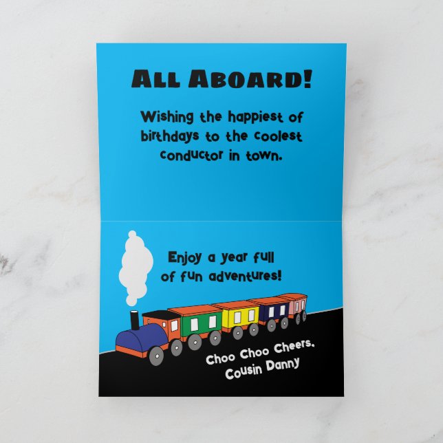 Personalised Birthday Train Card (Inside)