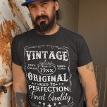 Personalised Birthday Vintage Aged To Perfection T-Shirt<br><div class="desc">A decorative vintage typography design for birthday celebration with personalised year. It reads: Vintage 100% genuine,  limited edition. Original,  aged to perfection. Finest quality.</div>