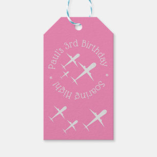  Personalised Birthday Wish Aeroplanes Soaring Pin Gift Tags