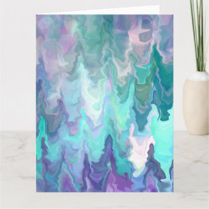 Personalised Birthday with pretty Blue and Purple  Card