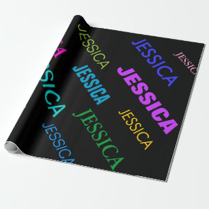 Personalised Birthday wrapping paper   Neon colour